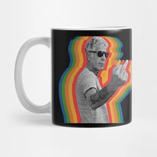 ANTHONY BOURDAIN VINTAGE RAINBOW - MIDDLE FINGER Mug